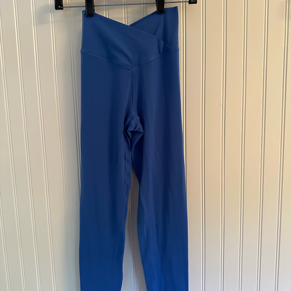 Aerie Blue High-Rise Cross Leggings